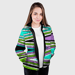 Куртка с капюшоном женская Абстрактный асимметричный, цвет: 3D-черный — фото 2