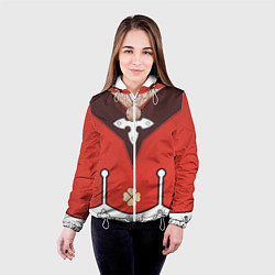 Куртка с капюшоном женская КОСТЮМ КЛИ ГЕНШИН ИМПАКТ, цвет: 3D-белый — фото 2