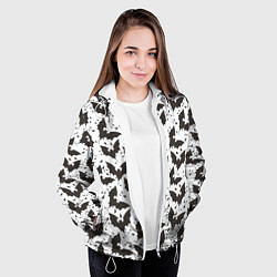Куртка с капюшоном женская Летучие мыши, цвет: 3D-белый — фото 2