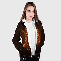 Куртка с капюшоном женская СВЕТЯЩИЙСЯ BITCOIN, цвет: 3D-белый — фото 2