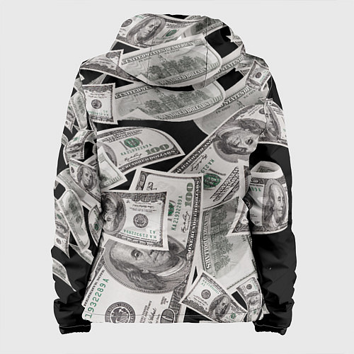 Женская куртка Деньги и купюры смайл / 3D-Черный – фото 2