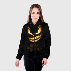 Куртка с капюшоном женская Happy Halloween, цвет: 3D-черный — фото 2
