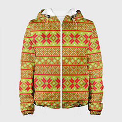 Куртка с капюшоном женская Вязаный рисунок, цвет: 3D-белый