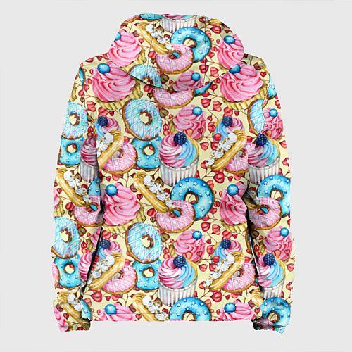 Женская куртка Вкусный узор из сладостей / 3D-Черный – фото 2