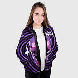 Куртка с капюшоном женская Магический череп, цвет: 3D-черный — фото 2