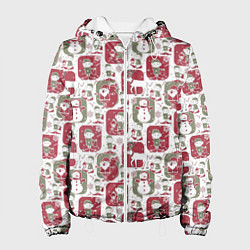 Куртка с капюшоном женская Санта везёт подарки, цвет: 3D-белый