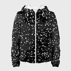 Куртка с капюшоном женская ЧБ мозаика, цвет: 3D-белый