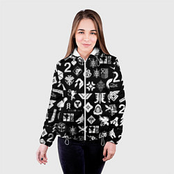 Куртка с капюшоном женская DESTINY 2 PATTERN GAME LOGO ДЕСТИНИ 2 ПАТТЕРН СИМВ, цвет: 3D-белый — фото 2