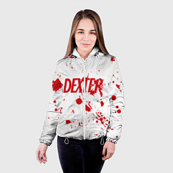 Куртка с капюшоном женская Dexter logo Декстер брызги крови, цвет: 3D-белый — фото 2