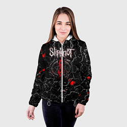 Куртка с капюшоном женская Slipknot Rock Слипкнот Музыка Рок Гранж, цвет: 3D-белый — фото 2