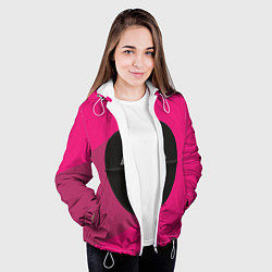 Куртка с капюшоном женская ИГРА В КАЛЬМАРА МАСКА ТРЕУГОЛЬНИК С ТЕНЬЮ, цвет: 3D-белый — фото 2