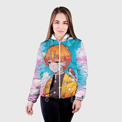 Куртка с капюшоном женская КЛИНОК РАССЕКАЮЩИЙ ДЕМОНОВ, ЗЕНИТЦУ, цвет: 3D-белый — фото 2