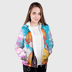 Куртка с капюшоном женская КЛИНОК РАССЕКАЮЩИЙ ДЕМОНОВ, ЗЕНИТЦУ, цвет: 3D-белый — фото 2