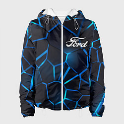 Куртка с капюшоном женская Ford 3D плиты с подсветкой, цвет: 3D-белый