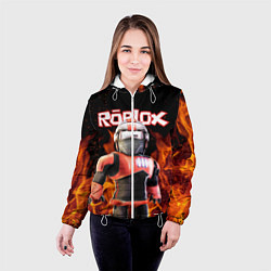 Куртка с капюшоном женская ROBLOX FIRE РОБЛОКС ОГОНЬ ПОЖАРНЫЙ, цвет: 3D-белый — фото 2