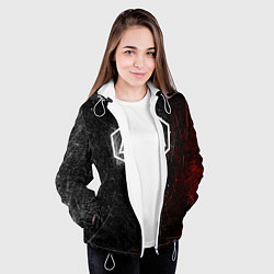 Куртка с капюшоном женская Linkin Park Logo Линкин Парк, цвет: 3D-белый — фото 2