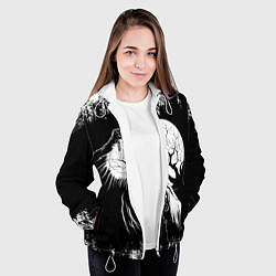 Куртка с капюшоном женская Крик Хэллоуин Хоррор Scream Halloween, цвет: 3D-белый — фото 2