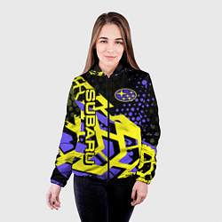 Куртка с капюшоном женская Subaru Cубару, цвет: 3D-черный — фото 2