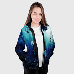 Куртка с капюшоном женская ЛЕС, ВОЛКИ И ТУМАН, цвет: 3D-черный — фото 2