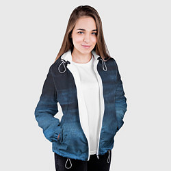 Куртка с капюшоном женская Темнота глубины, цвет: 3D-белый — фото 2