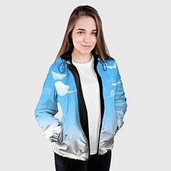 Куртка с капюшоном женская Летнее небо, цвет: 3D-черный — фото 2