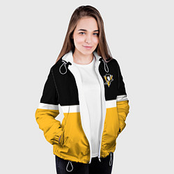 Куртка с капюшоном женская Питтсбург Пингвинз НХЛ, цвет: 3D-белый — фото 2