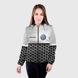 Куртка с капюшоном женская Volkswagen Стальная решетка, цвет: 3D-черный — фото 2
