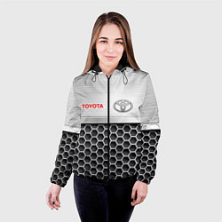 Куртка с капюшоном женская Toyota Стальная решетка, цвет: 3D-черный — фото 2