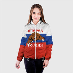 Куртка с капюшоном женская Вперёд Россия! медведь, цвет: 3D-белый — фото 2