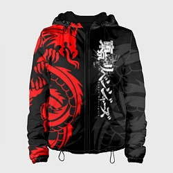 Куртка с капюшоном женская Токийские Мстители: Красный дракон, цвет: 3D-черный