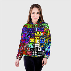 Куртка с капюшоном женская Geometry Dash: All Skins, цвет: 3D-черный — фото 2