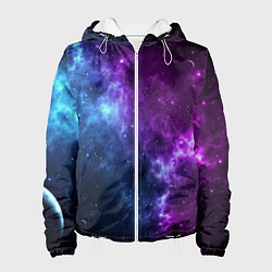 Куртка с капюшоном женская NEON GALAXY НЕОНОВЫЙ КОСМОС, цвет: 3D-белый