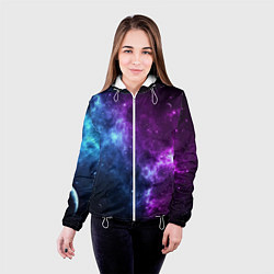 Куртка с капюшоном женская NEON GALAXY НЕОНОВЫЙ КОСМОС, цвет: 3D-белый — фото 2
