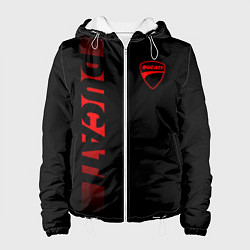 Куртка с капюшоном женская DUCATI BLACK RED LINE, цвет: 3D-белый