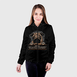 Куртка с капюшоном женская Собака Мопс, цвет: 3D-черный — фото 2