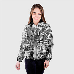 Куртка с капюшоном женская Атака Титанов манга, цвет: 3D-черный — фото 2