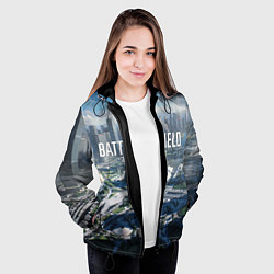Куртка с капюшоном женская Battlefield 2042 - КАЛЕЙДОСКОП, цвет: 3D-черный — фото 2