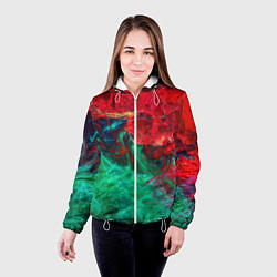Куртка с капюшоном женская НЕОНОВАЯ ТОКСИЧНАЯ АБСТРАКЦИЯ NEON TOXIC WAVES, цвет: 3D-белый — фото 2