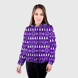 Куртка с капюшоном женская Орнамент Geometry Dash, цвет: 3D-черный — фото 2