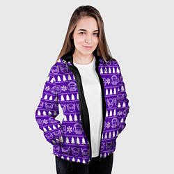 Куртка с капюшоном женская Орнамент Geometry Dash, цвет: 3D-черный — фото 2