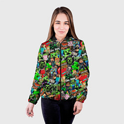Куртка с капюшоном женская МАЙНКРАФТ ВСЕ ГЕРОИ И ПРЕДМЕТЫ, цвет: 3D-черный — фото 2