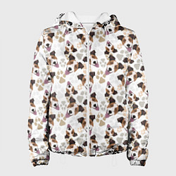 Куртка с капюшоном женская Джек Рассел Терьер, цвет: 3D-белый