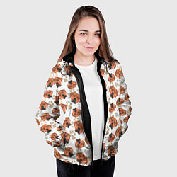 Куртка с капюшоном женская Собака Родезийский Риджбек, цвет: 3D-черный — фото 2