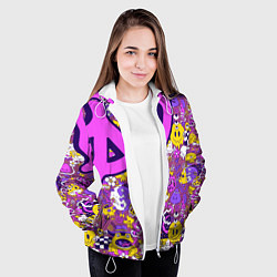 Куртка с капюшоном женская Психоделика Существа Знаки, цвет: 3D-белый — фото 2