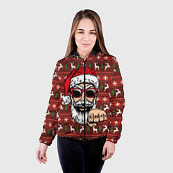 Куртка с капюшоном женская Bad Santa Плохой Санта, цвет: 3D-черный — фото 2