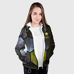 Куртка с капюшоном женская JWST space cell theme, цвет: 3D-белый — фото 2
