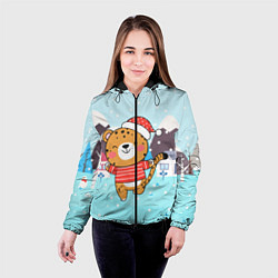 Куртка с капюшоном женская 2022 Новый год тигренок, цвет: 3D-черный — фото 2