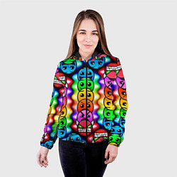 Куртка с капюшоном женская Geometry Dash: Smiles, цвет: 3D-черный — фото 2