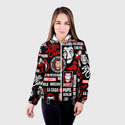 Куртка с капюшоном женская БУМАЖНЫЙ ДОМ ЛОГОБОМБИНГ LA CASA DE PAPEL, цвет: 3D-белый — фото 2