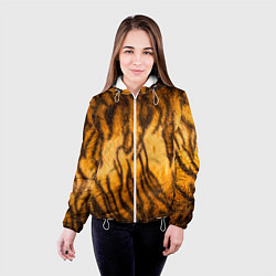 Куртка с капюшоном женская Шкура тигра 2022, цвет: 3D-белый — фото 2